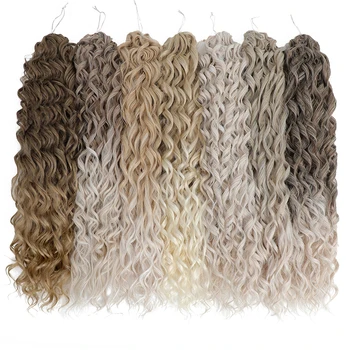 Jessica Hair Deep Wave Twist Synthetic Crochet Hair Braid Afro Curl Ombre Blonde Pink Deep Wavy Braiding Hair Extension ForWomen 1