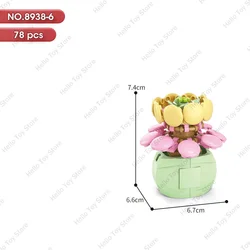 Elegant Eternal Bouquet: Creative Succulent Flower Building Blocks (Without Box)