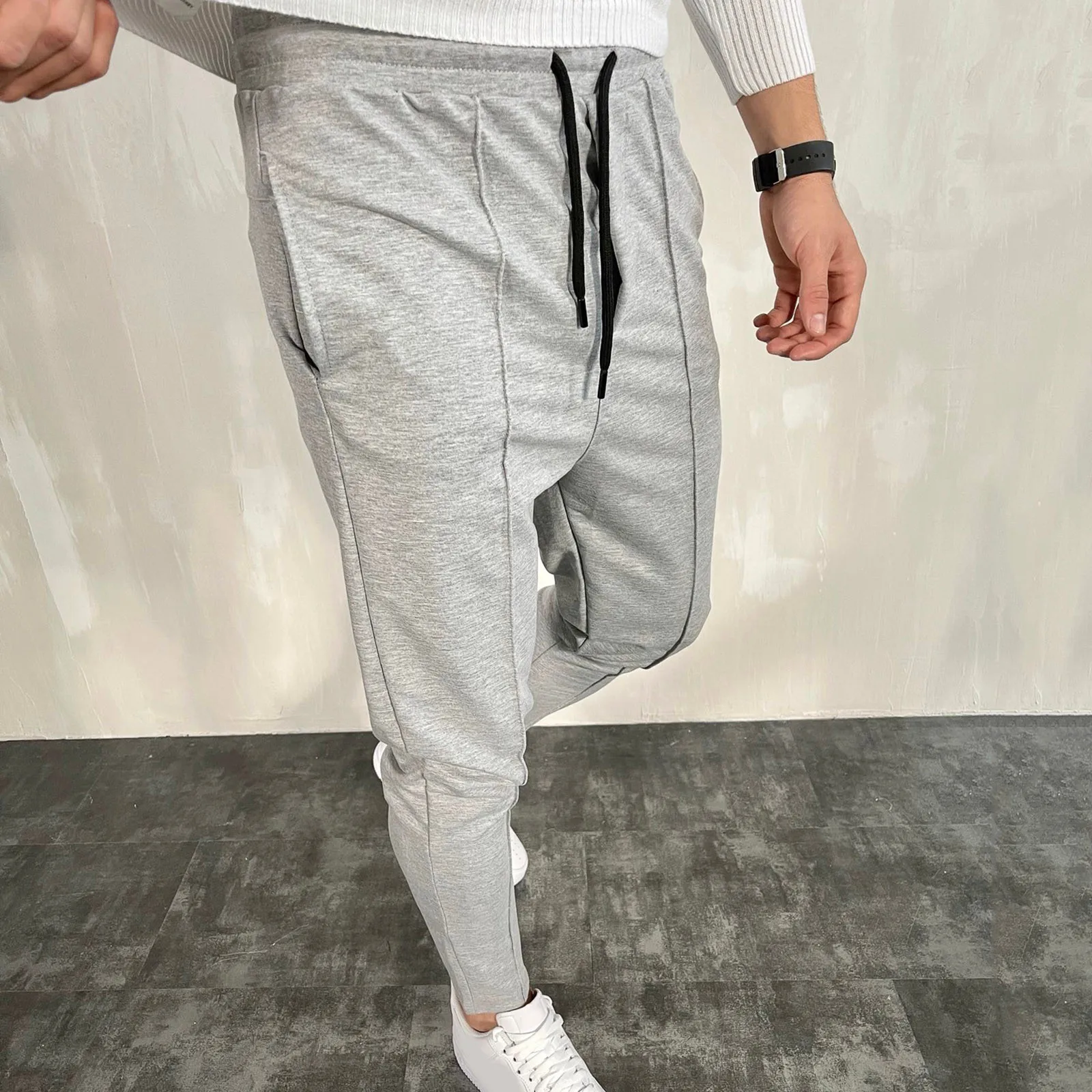 Men's Zipper Casual Tracksuit Pants Thin Sports Jogging Breathable No Elasticity Streetwear Trousers Pockets Sweatpants green sweatpants