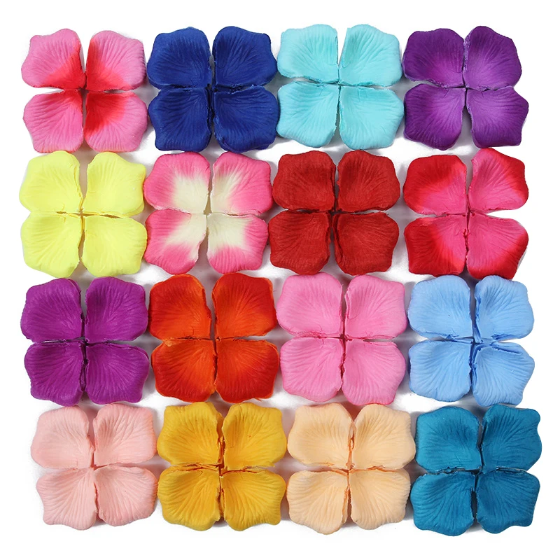 Artificial Rose Petals 100Pcs Colorful Rose Petals for Wedding Flower Girls Silk Rose Artificial 3-4CM Petal Decors