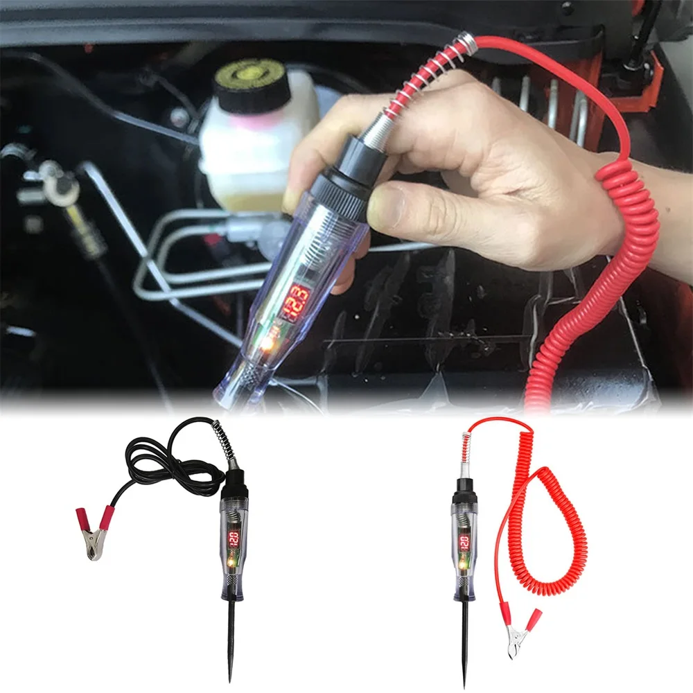 Keenso - Tester per circuiti di tensione, penna di prova elettrica, sensore di controllo 6 V/24 V, per sistemi a bassa tensione, fusibile, interruttore, fili per riparazione di circuiti (Yellow
