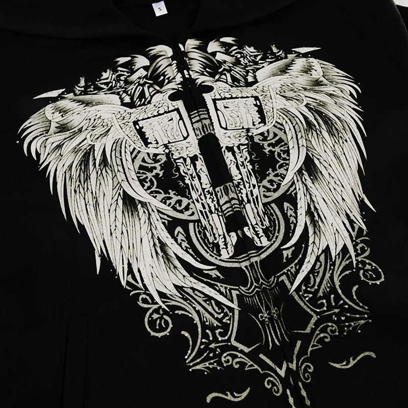 Y2k Darkly Retro Zip Up Hooded Coat Long Sleeve Basic Women s Fashion Chic Diamonds Print Sweats Cardigan