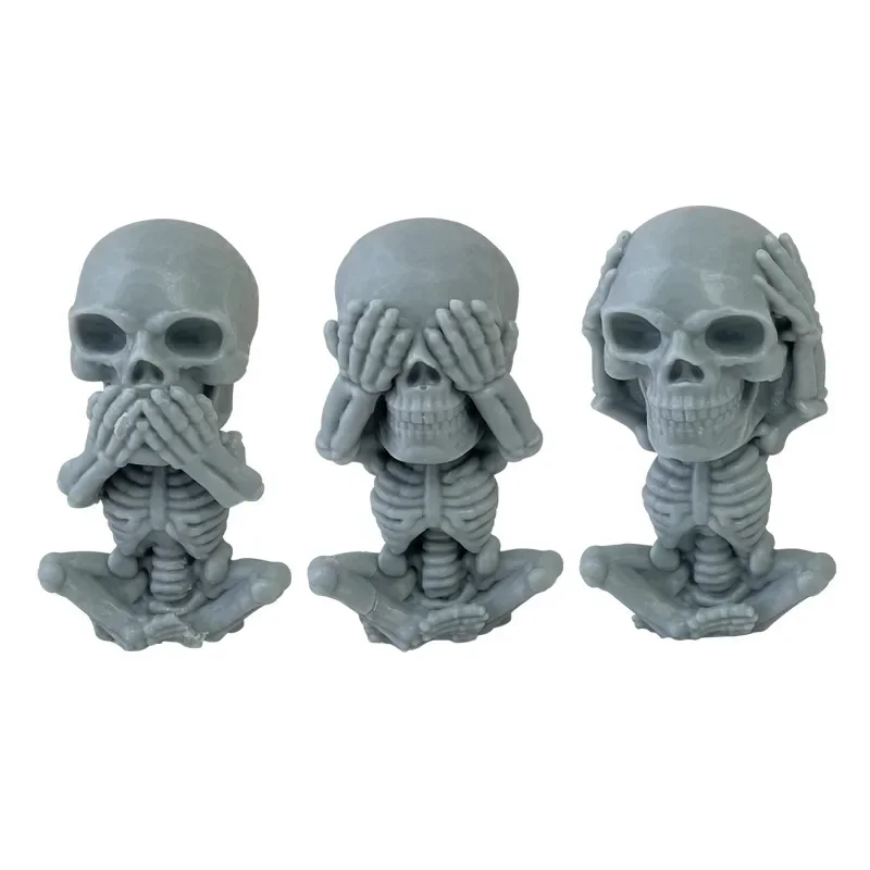 Portacandele a Forma di Teschio Stile Halloween in Resina
