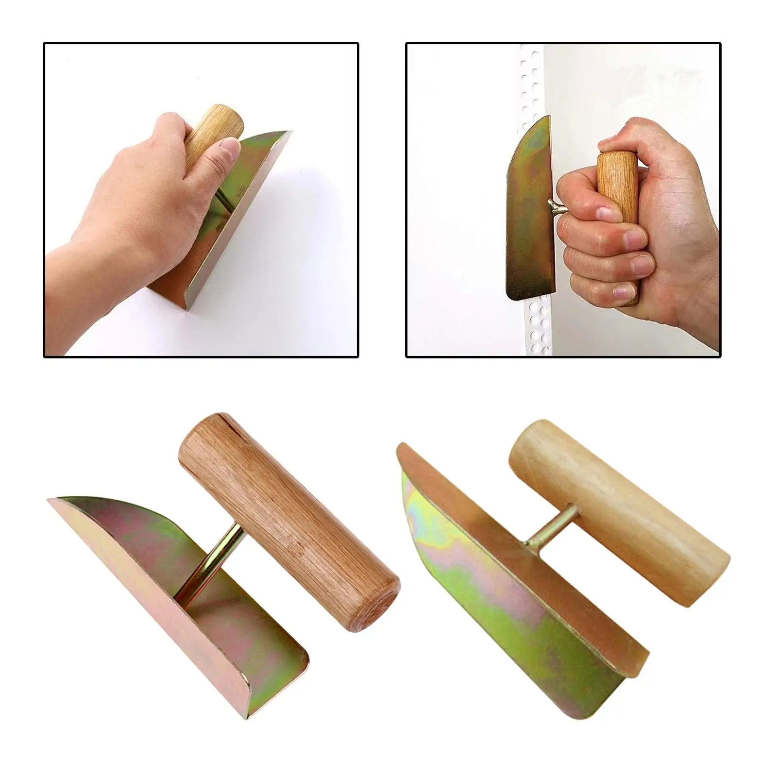 Corner Trowel Masonry Hand Trowel Drywall Finishing Construction Tool Wooden Handle Putty Small Drywall Corner Tool