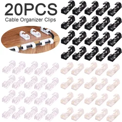 5/20PCS Cable Organizer USB Cable Winder Desktop Tidy Cable Management Clips Cord Holder Wall Wire Manager Data Line Organizer