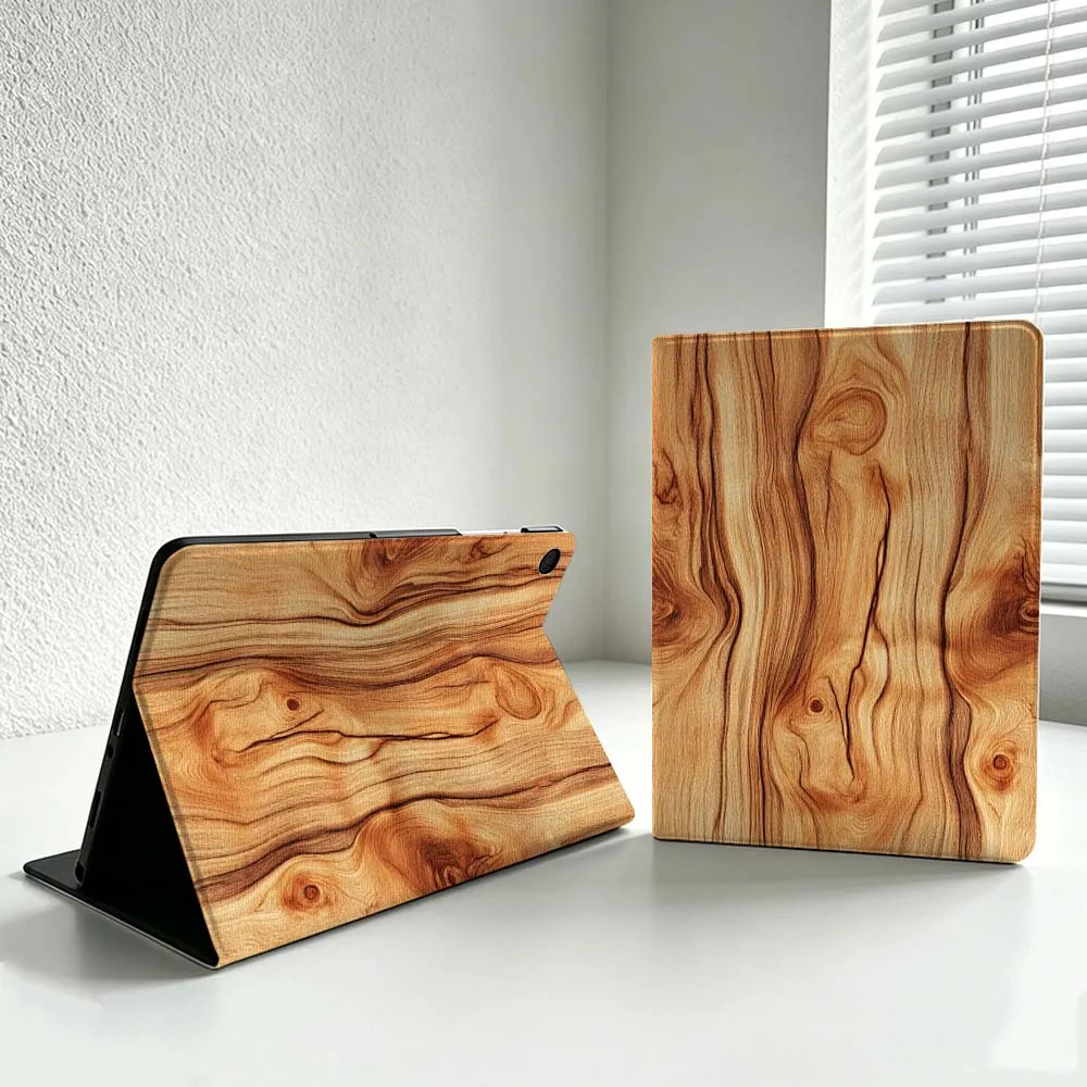 Natural Wood Grain Pattern Soft Tablet Case Cover