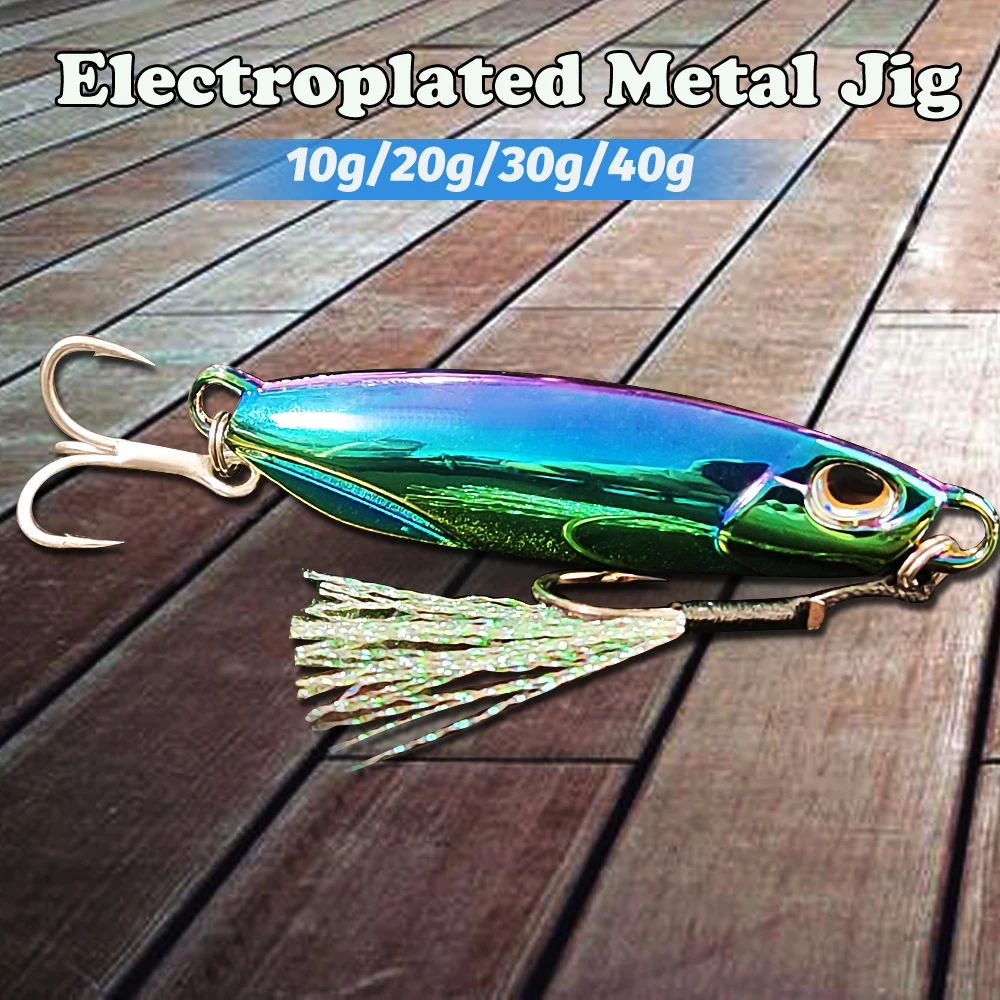 Metall Jig Angeln Locken 10g 20g 30g 40g Cast Swimbait Haken Wobbler Hecht Löffel Karpfen spinner Sea Tackle Kit Pesca Künstliche Köder – Detail 7