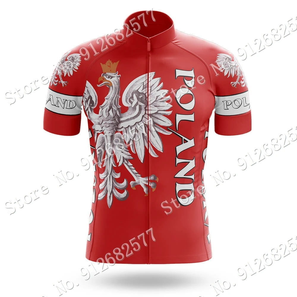 Poland Cycling Jersey Team Set Polish Mens Bicycle Clothing Road Bike Shirts Suit Bicycle Bib Shorts MTB Maillot Ropa