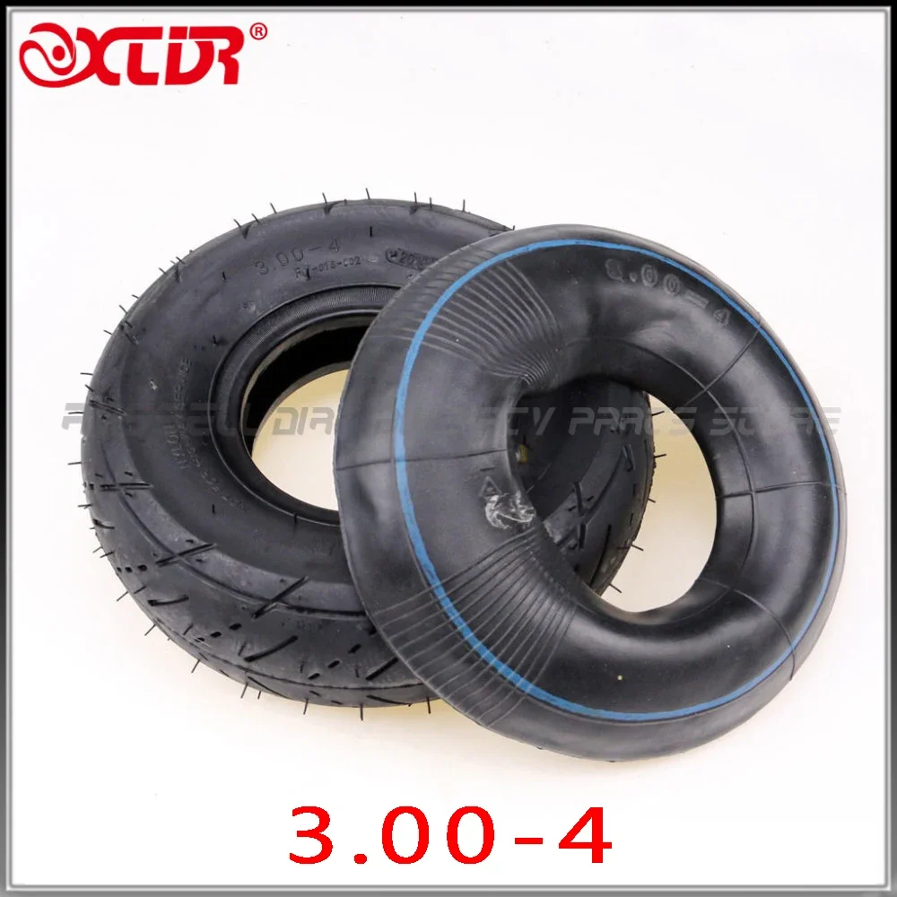 Scooter Tyre Tube 3.00-4 Tire Wheels Mini 2 Stroke Quad ATV Motor Bike Parts (10''x3'', 260x85) For Pocket E300 E325