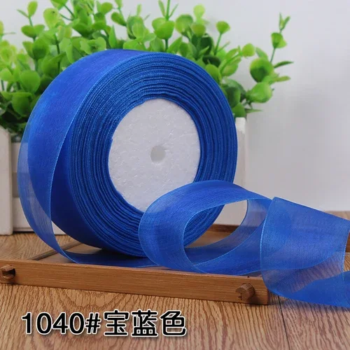 Elegant Black & Transparent Organza Ribbons for DIY Crafts & Event Decor - 50 Yards