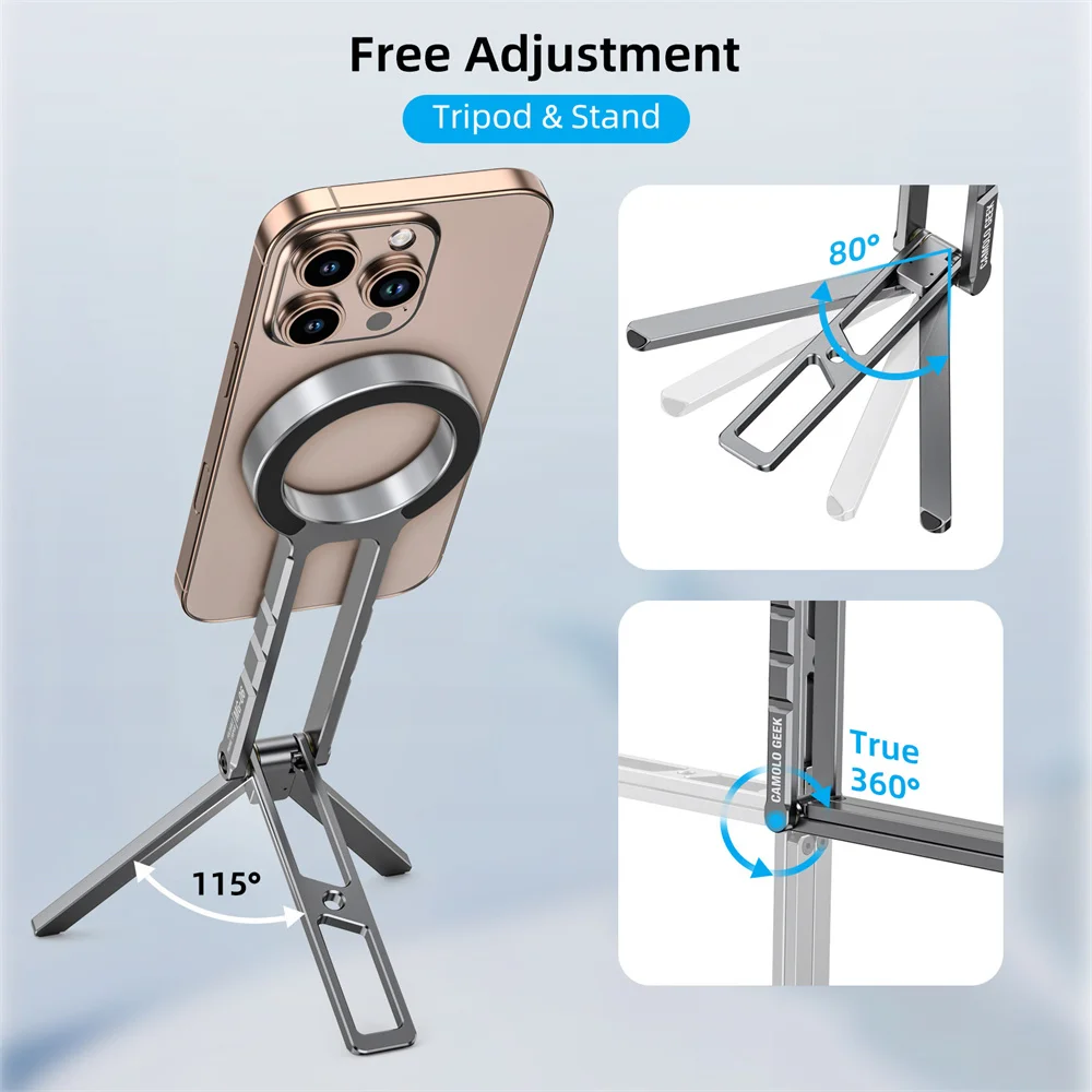 Magnetic Phone Tripod Holder for iPhone Android