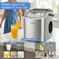 LOEFME Mini Machine à glaçons Portable entièrement automatique en forme de balle 12 kg/24 h 6 Minutes/9 pièces glaçons avec cuillère Machine à glace professionnelle 2