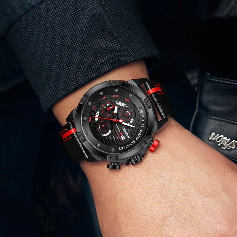 Mens Watches Top Brand Luxury 3Bar Waterproof Date Quartz Watch Man Leather Sport Wrist Watch Men Waterproof Clock 2023 New