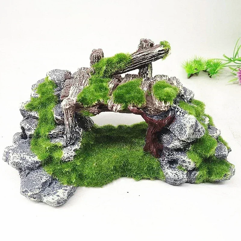 Creative Moss Rockery Shape Fish Tank Ornaments Decoration Landscaping Resin Rockery Aquarium Resin Home Craft Ornaments fish tank ornaments fish tank decorations aquarium ornaments mini landscape ornaments