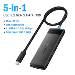 Lemorele 4 - Port USB - C/USB - A Hub Multi Splitter Adapter (4port USB C 20CM)