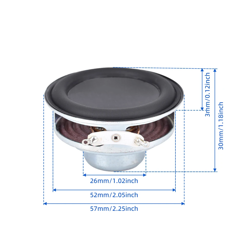 2pcs/lot 57MM Full Range 4Ohm 10W Speakers 2.25 Inch 18 Core Waterproof Round Rubber Edged Concave Dual Magnetic DIY Bluetooth