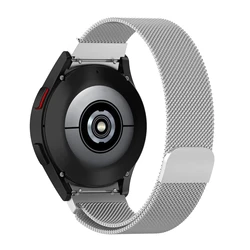 Sleek Magnetic Loop Strap with One-Click No-Gap Design for Watch 4 44mm 40mm (Silver)