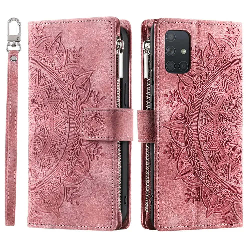 Stylish Crossbody Zipper Wallet Case with Wrist Strap