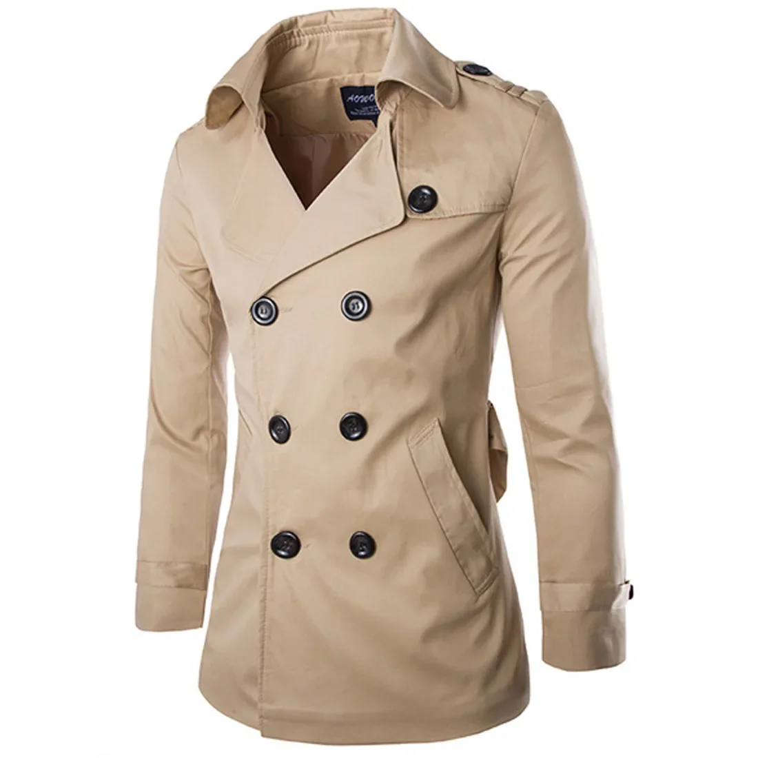 Mens Coats Windbreaker Cotton Double-breasted Boutique Coat British Temperament Jackets for Men waterproof windbreaker jacket casual men jacket