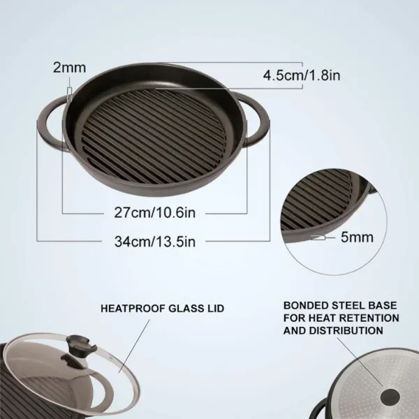 The Whatever Pan Cast Aluminum Griddle Pan for Stove Top - Lighter than Cast Iron Skillet Pancake Griddle with Lid 3