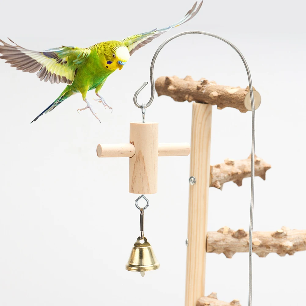 Birds Playground Parrots Wood Perch Stand Bird Perch Stand Natural Wooden Toy Indoor Bird Stands Exercise Activity Center