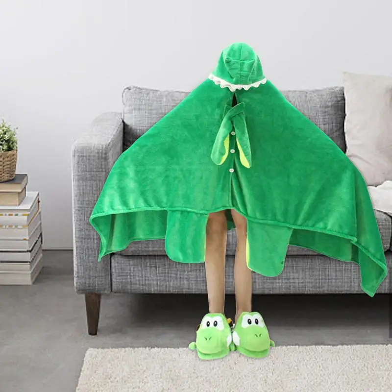 Animal Wearable Blanket Dinosaur Blanket Throw Super Soft Warm Plush Comfy Blanket Halloween Blanket For Sofa Bed Dinosaur Gifts