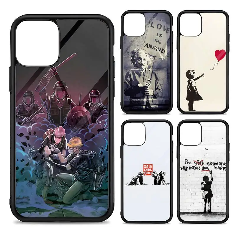 Custodia Per Telefono Banksy Graffiti War Pc + Tpu Funda Per Samsung Galaxy S10 S30 S22 S20 S21 Plus Ultra Note 10 Pro 20 Cover Di Lusso