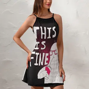 Exotic Casual This Is Fine Meme 13  Women's Sling Dress Cool  Clubs Woman's Clothing Dresses Classic