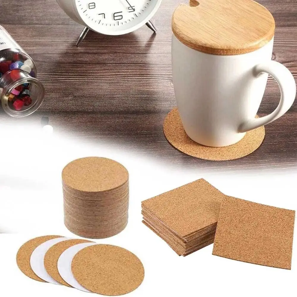 Wooden Coaster Cork Anti Slip Water Cup Mat Square Circular Heat-insulating Insulated Dining Table Mat