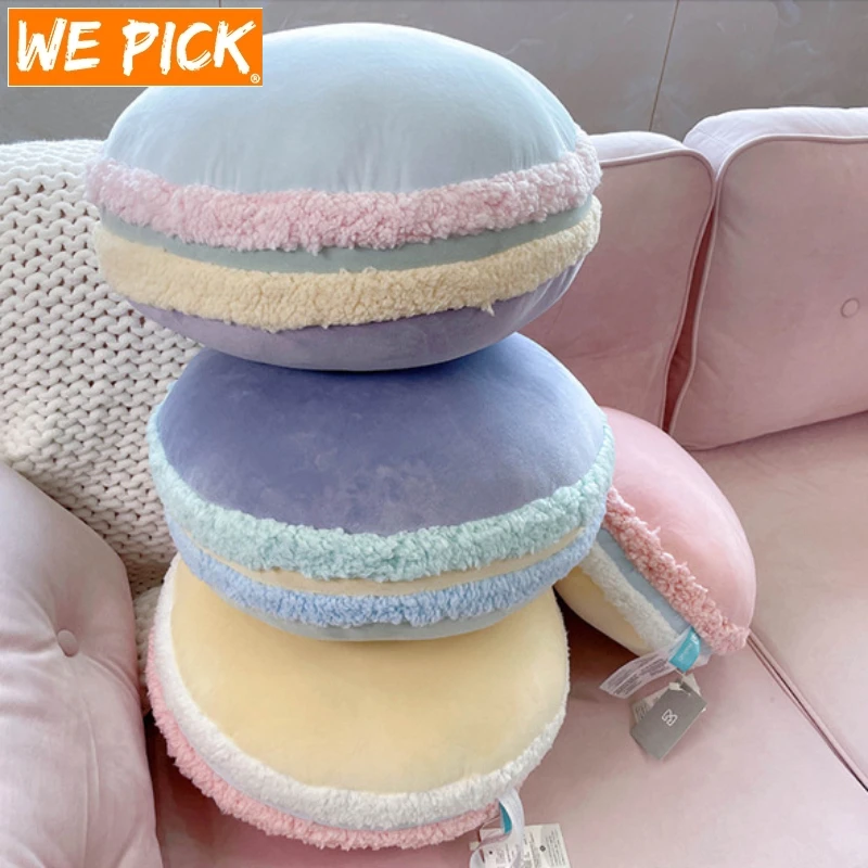 

WEPICK 32-40cm Rainbow Macaron Shaped Cushion Plush Silk Cotton Core Tatami Cushion Pillow Home Decoration Soft Car Sofa Cushion
