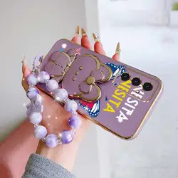 Dancing Butterfly Phone Case Set with Lanyard and Rabbit Stand - Galaxy A21s (PURPLE)
