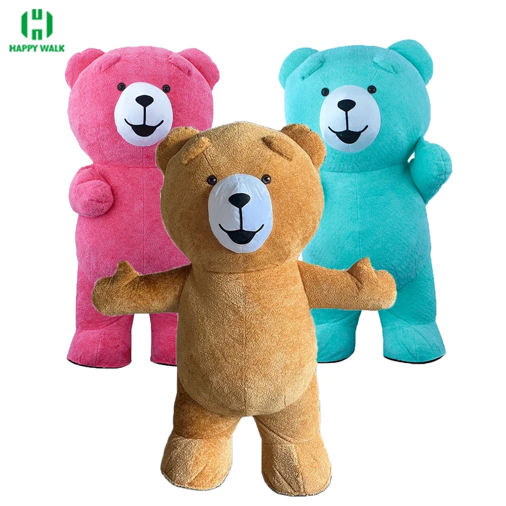 

Inflatable Teddy Bears Plush Mascot Costume Suit Cosplay Party Furry Carnival Halloween Xmas Easter Adult Costume Multicolor