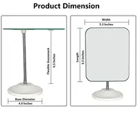 กระจกแต่งหน้าคอห่านยืดหยุ่นปรับได้หมุนได้ ° 360ได้กระจกแต่งหน้าแบบพกพากระจกเงาโต๊ะเครื่องแป้งฝักบัวอาบน้ำกระจกเครื่องสำอางที่โกนหนวด 2