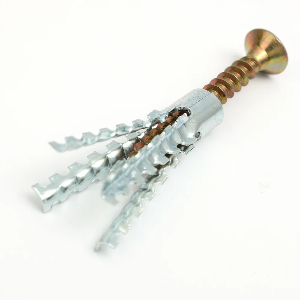 Steel Wall Anchor Serrated Steel Wall Anchors Metal Expansion Tube Pipe Self Tapping Screw Drilling Plug for Concrete Wall Fasteners Bolt Anchors