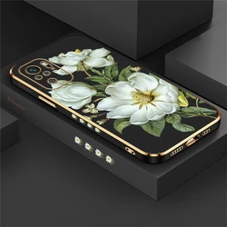 Luxury Plating Flower Pattern Silicone Phone Case for Poco F3 GT (Black-179)