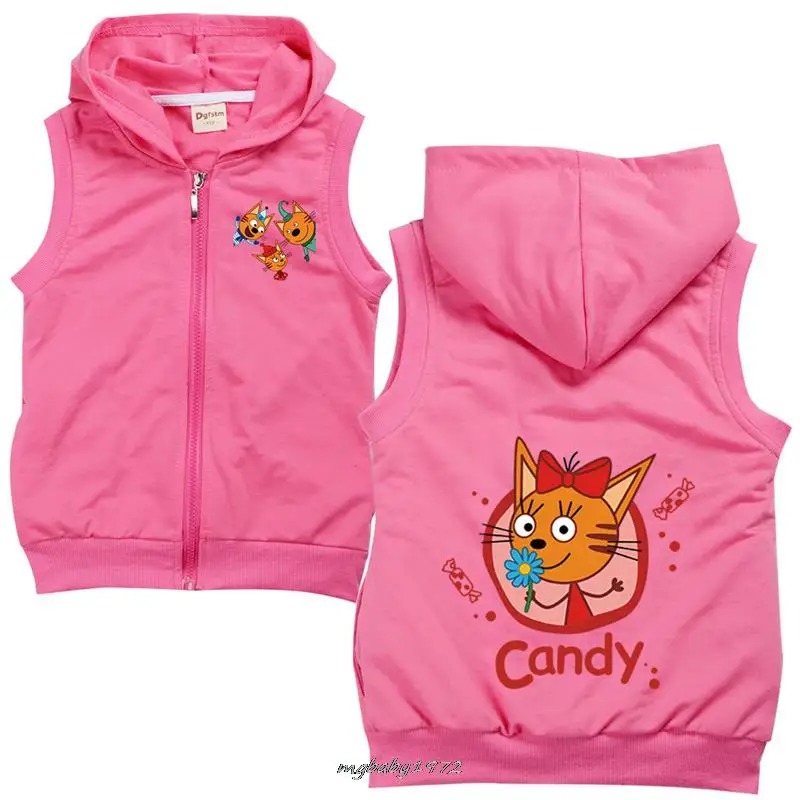 Moda Cute Kid-E-Cats Autunno Kawaii Vestiti Bambini Cartoon Felpe Con Cappuccio Neonati Maschi Felpe Con Cappuccio Gilet Toddler Girls Outfits