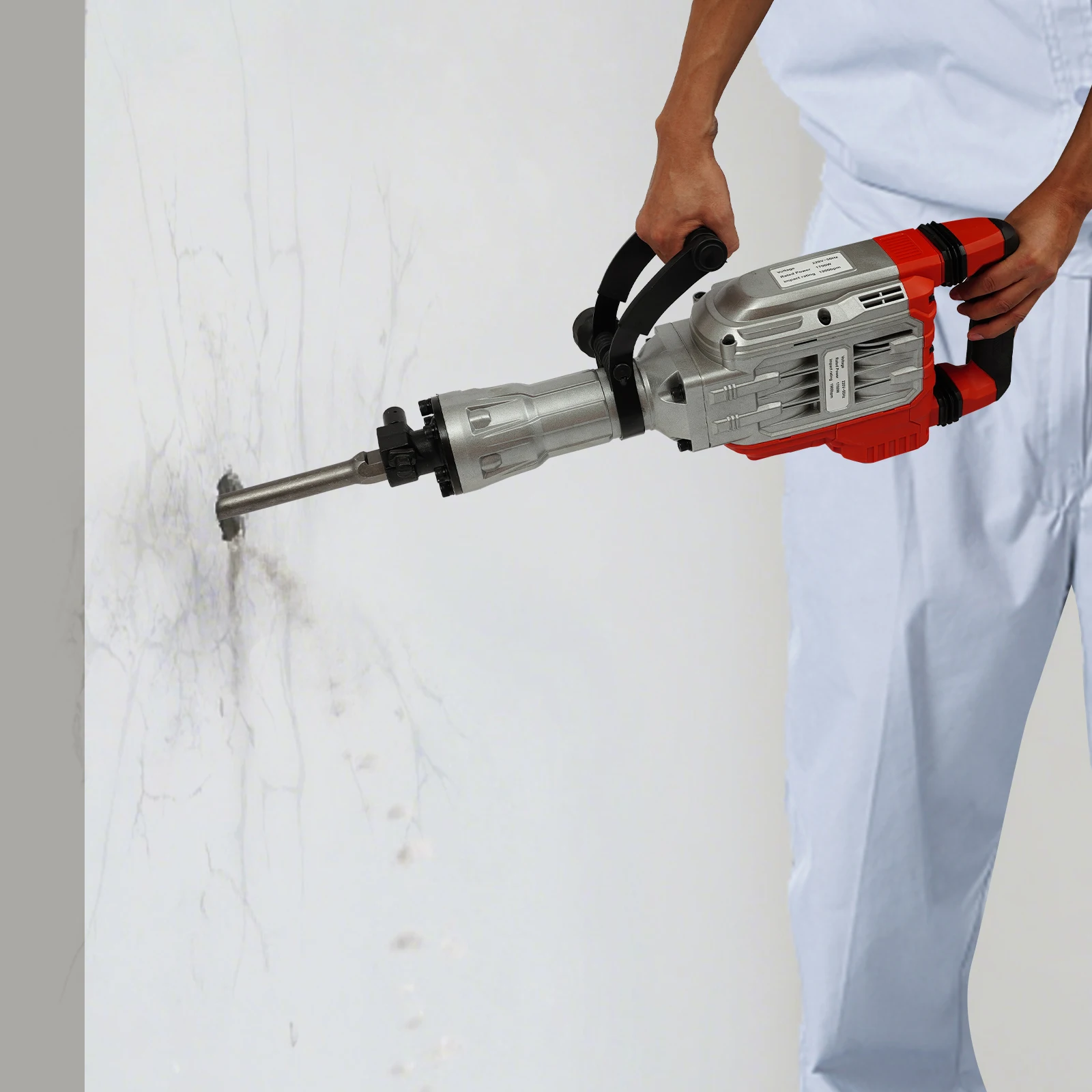 1700 W Bohrhammer, Betonbrecher, robuste Abbruchhammer, leistungsstarke elektrische Bohrmaschine 220 V mit 2 Meißelbits – Detail 2
