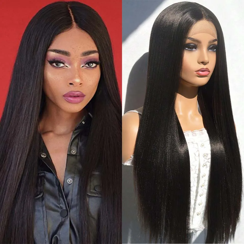 

Long Synthetic Lace Front Wigs Silky Straight Lace Front Wig Black Wigs for Black Women with Natural Hairline Heat Resistant