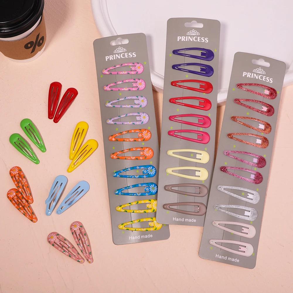 

4/10pcs/set New Women Girls Cute Colorful Waterdrop Shape Hairpins Sweet Hair Clips Barrettes Slid Clip Fashion Hair Accessories