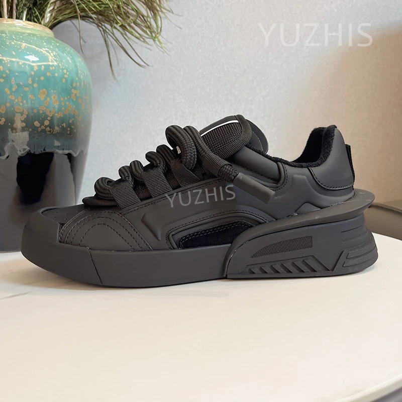 

Thick Sole Men Sneakers Brand Design Lace Up Lovers Flat Sports Shoes New Fashion Causal Shoes Unisex Round Toe Cozy Shoes Women