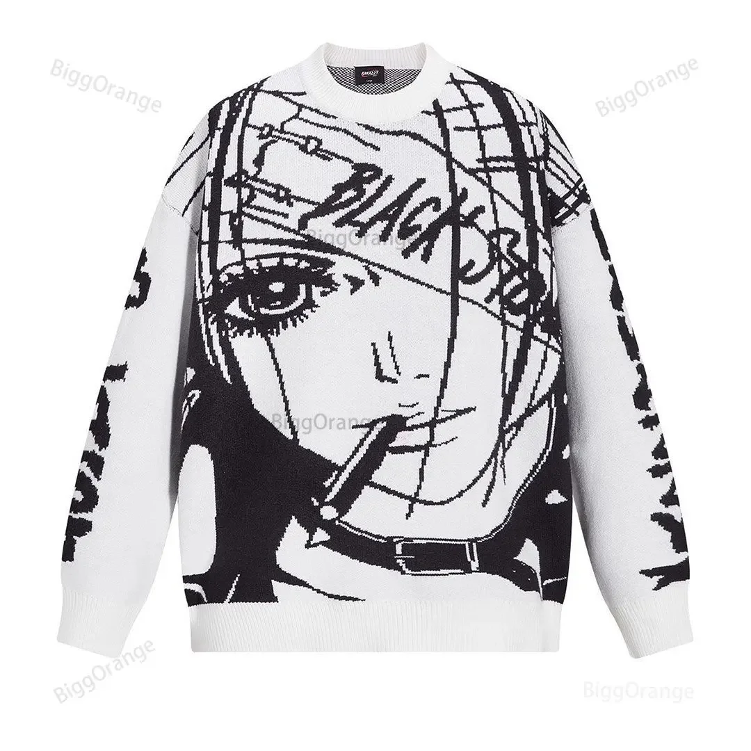 

Amane Sweater Japanes Anime Loose Sweater Cosplay Costumes Misa Sweatshirts Harajuku Knit Oversize Tops Uniform Streetwear