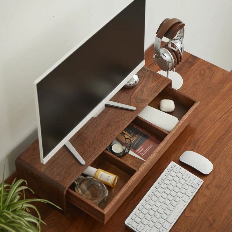 Organizer da tavolo multifunzione per computer in legno con supporto per laptop per scrivania da ufficio - immagine 4