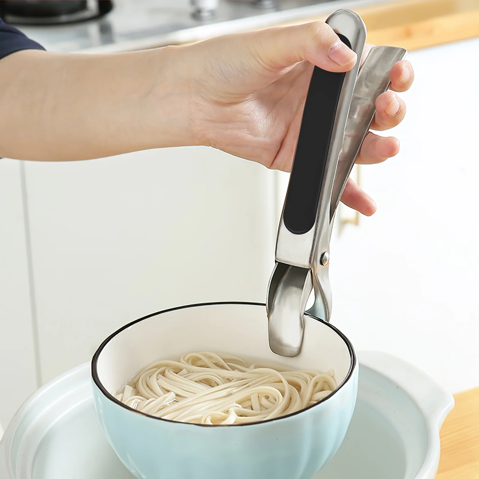 

Stainless Steel Pot Pan Gripper Clip Anti-Scald Pot Bowl Pan Retriever Tongs Cooking Arm Holder Carrier Handle Clip