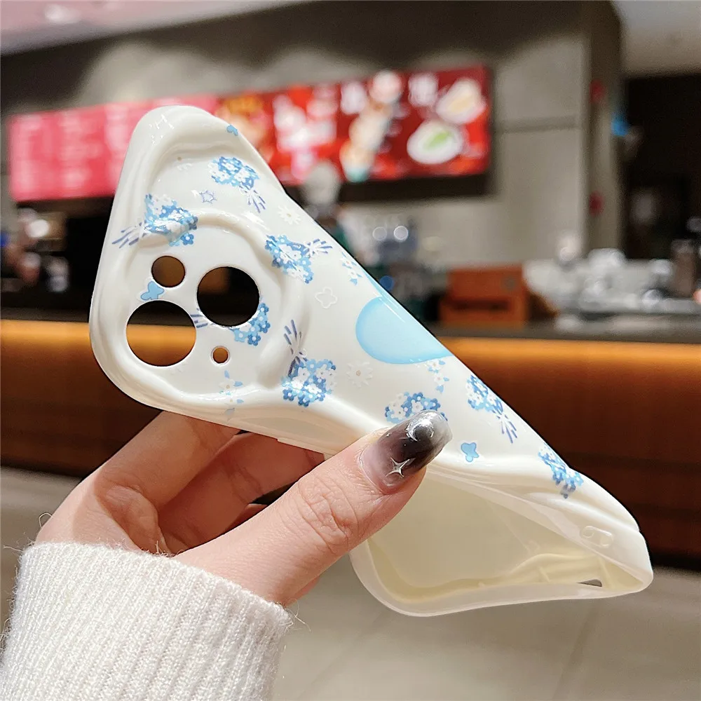 Floral Wave Edge Soft Silicone Phone Case