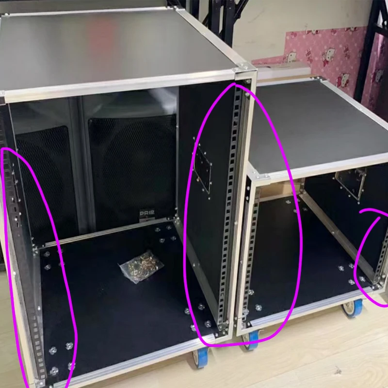 2U/3U/4U/5U/6U/7U/8U/9U/10U Open-frame Wall Mount Racks Mixer Mount Audio Mounted Rail Rack Heavy Duty Flight / Tour Case Access