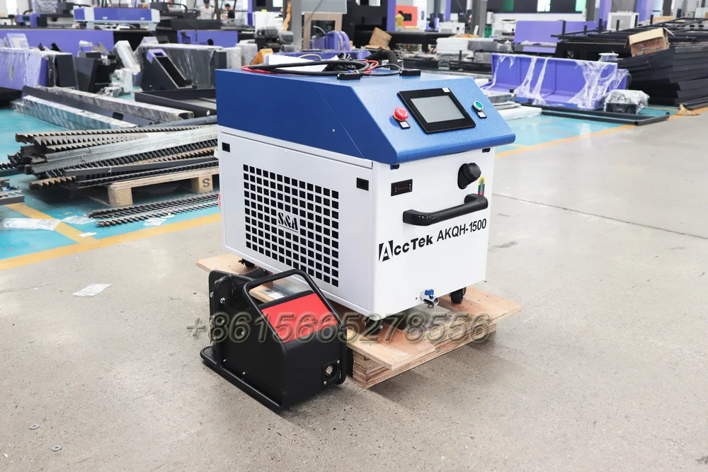 AccTek 1500w Small Fiber Laser Weld Cut Clean Combined at 1 Portable 4in1 for Car Restoration Aluminum Weld