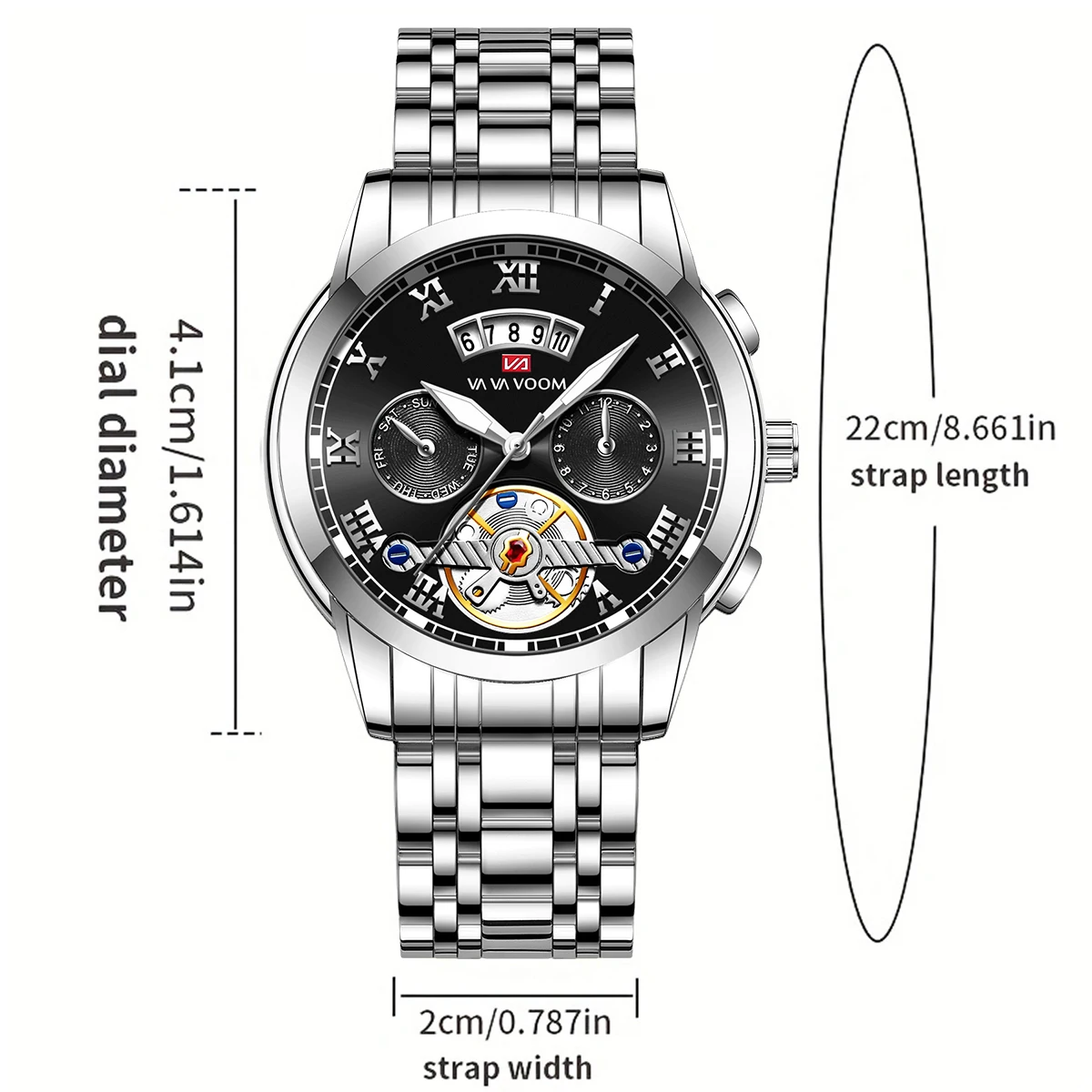 Brand Men Watch Original Pilot Series Simulation Tourbillon 41mm Stainless Steel Quartz Movement Casual Sports Watch_voghion.com