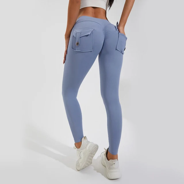 Leggings de sport 2026 pour femme avec poches, taille haute, effet push-up, pour yoga et entraînement, effet seconde peau, XP89