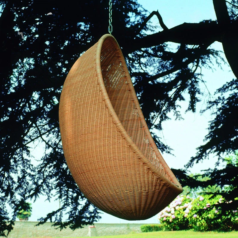 

Hgh Quality Balcony Patio Swing Hanging PE Rattan Basket Chair Living Room Hotel Indoor Lazy Lounge Egg Chair