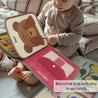 1pcs Montessori Busy Book Baby Early Education Book，Puzzle Toy, Animal Cognitive Fabric Book, Repeated Paste Book & Sensory toys 2